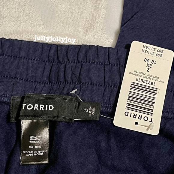 SET: Torrid Ultra Soft Fleece Navy Sweatshirt/Jogger 2X - Picture 11 of 14